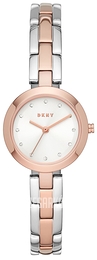 DKNY City Link Biały/Stal w kolorze różowego złota Ø26 mm NY2919