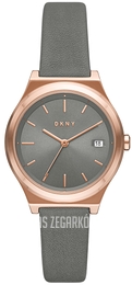 DKNY Parsons Szary/Skóra Ø34 mm NY2972