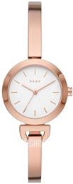 DKNY Uptown D Biały/Stal w kolorze różowego złota Ø28 mm NY2992