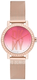 DKNY Soho D Różowy/Stal w kolorze różowego złota Ø34 mm NY6653