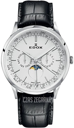 Edox Les Vauberts Srebrny/Skóra Ø42 mm 40101-3C-AIN