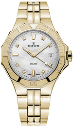 Edox Delfin Biały/Stal w odcieniu złota Ø38 mm 53020-37JM-NADD