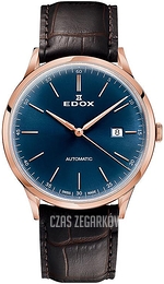 Edox Les Vauberts Niebieski/Skóra Ø42 mm 80106-37RC-BUIR