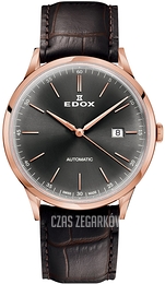 Edox Les Vauberts Szary/Skóra Ø42 mm 80106-37RC-GIR