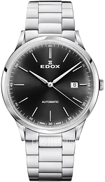 Edox Les Vauberts Czarny/Stal Ø42 mm 80106-3M-NIN
