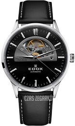 Edox Les Vauberts Czarny/Skóra Ø43 mm 85014-3C1-NIN
