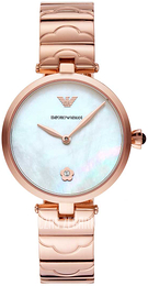 Emporio Armani Arianna Biały/Stal w kolorze różowego złota Ø32 mm AR11236