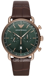 Emporio Armani Aviator Zielony/Skóra Ø43 mm AR11334