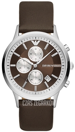 Emporio Armani Renato Brązowy/Skóra Ø43 mm AR11490