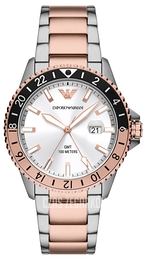 Emporio Armani World Explorer Srebrny/Stal w kolorze różowego złota Ø42 mm AR11591