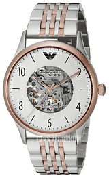 Emporio Armani Dress Biały/Stal w kolorze różowego złota Ø41 mm AR1921