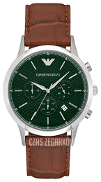 Emporio Armani Dress Zielony/Skóra Ø43 mm AR2493