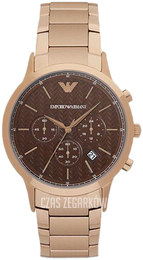Emporio Armani Renato Brązowy/Stal w kolorze różowego złota Ø43 mm AR2504