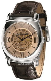 Emporio Armani Meccanico Różowe złoto/Skóra Ø42 mm AR4634
