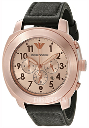 Emporio Armani Sportivo Różowe złoto/Skóra Ø46 mm AR6087