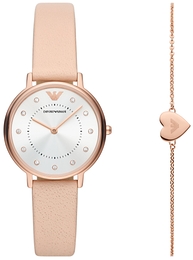 Emporio Armani Kappa Srebrny/Skóra Ø32 mm AR80058