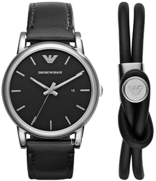 Emporio Armani Luigi Czarny/Skóra Ø41 mm AR80059