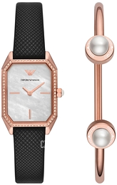 Emporio Armani Gioia Biały/Skóra Ø24 mm AR80068SET