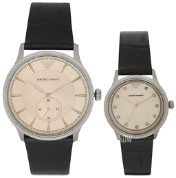 Emporio Armani Dress Srebrny/Skóra AR9111