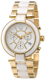 Esprit Collection Biały/Stal w odcieniu złota Ø38 mm EL101582F04