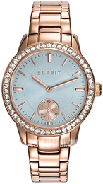 Esprit Dress Niebieski/Stal w kolorze różowego złota Ø34 mm ES109482003