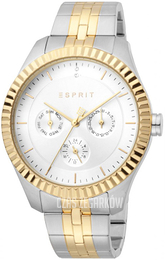 Esprit Flute Srebrny/Stal w odcieniu złota Ø40 mm ES1L202M0105