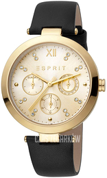 Esprit Żółte złoto/Skóra Ø38 mm ES1L213L0015