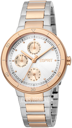 Esprit Multifunction Srebrny/Stal w kolorze różowego złota Ø36 mm ES1L226M0055
