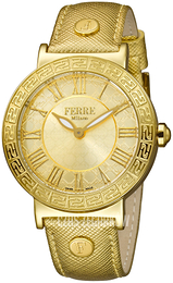 Ferrè Milano Żółte złoto/Skóra Ø38 mm FM1L041L0011