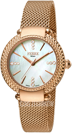 Ferrè Milano Biały/Stal w kolorze różowego złota Ø34 mm FM1L105M0081