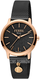 Ferrè Milano Donna Sara Czarny/Stal w kolorze różowego złota Ø32 mm FM1L152M0141
