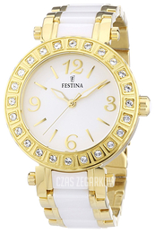 Festina Dress Biały/Stal w odcieniu złota Ø38 mm F16644-1