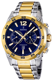 Festina Niebieski/Stal w odcieniu złota Ø47 mm F16681-2