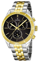 Festina Czarny/Stal w odcieniu złota Ø43 mm F16763-3