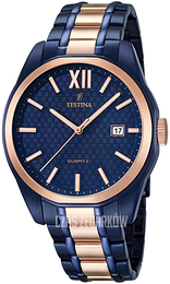Festina Classic Niebieski/Stal w kolorze różowego złota Ø43 mm F16854-1