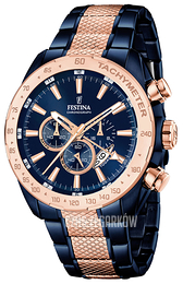 Festina Sport Niebieski/Stal w kolorze różowego złota Ø44 mm F16886-1