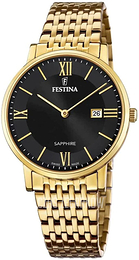 Festina Swiss Made Czarny/Stal w odcieniu złota Ø39 mm F20020-3