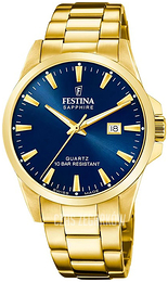 Festina Swiss Made Niebieski/Stal w odcieniu złota Ø41 mm F20044-3