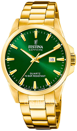 Festina Swiss Made Zielony/Stal w odcieniu złota Ø41 mm F20044-5