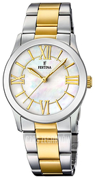 Festina Biały/Stal w odcieniu złota Ø34 mm F20231-1