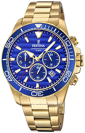 Festina Niebieski/Stal w odcieniu złota Ø44.3 mm F20364-2
