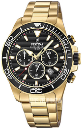 Festina Czarny/Stal w odcieniu złota Ø44.3 mm F20364-3