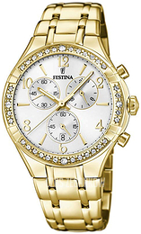 Festina Biały/Stal w odcieniu złota Ø39 mm F20395-1