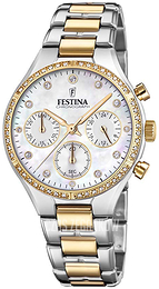 Festina Biały/Stal w odcieniu złota Ø36 mm F20402-1