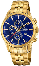 Festina Niebieski/Stal w odcieniu złota Ø43 mm F20418-2