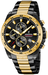 Festina Timeless Czarny/Stal w odcieniu złota Ø45 mm F20563-1