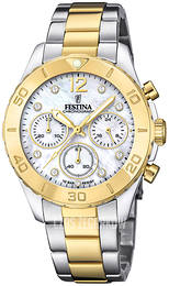 Festina Boyfriend Biały/Stal w odcieniu złota Ø39 mm F20604-1