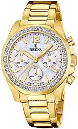 Festina Boyfriend Biały/Stal w odcieniu złota Ø38.1 mm F20609-1