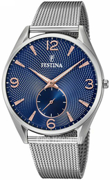 Festina Retro Niebieski/Stal Ø42 mm F6869-2