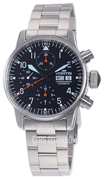 Fortis Flieger Czarny/Stal Ø40 mm 597.11.11.M